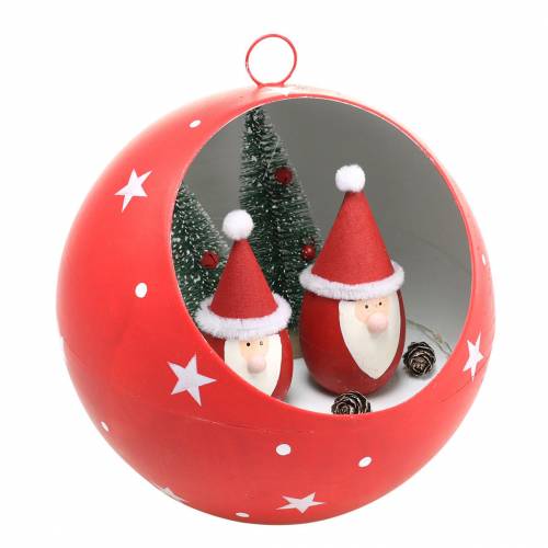 Itens Bola de Natal para pendurar Papai Noel e LED vermelho Ø20cm para baterias