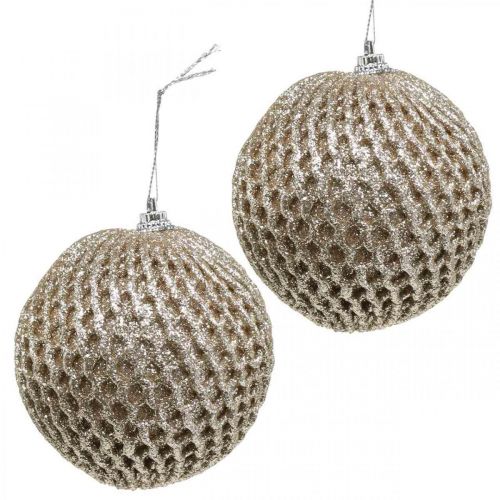 Itens Bola de Natal champanhe bola de árvore de favo de mel Ø8cm 6 unidades