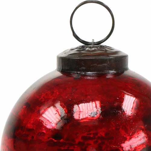 Floristik24 Decorações para árvores de Natal Bola de Natal de vidro vermelho Ø8cm 6 unidades