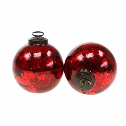 Floristik24 Decorações para árvores de Natal Bola de Natal de vidro vermelho Ø8cm 6 unidades