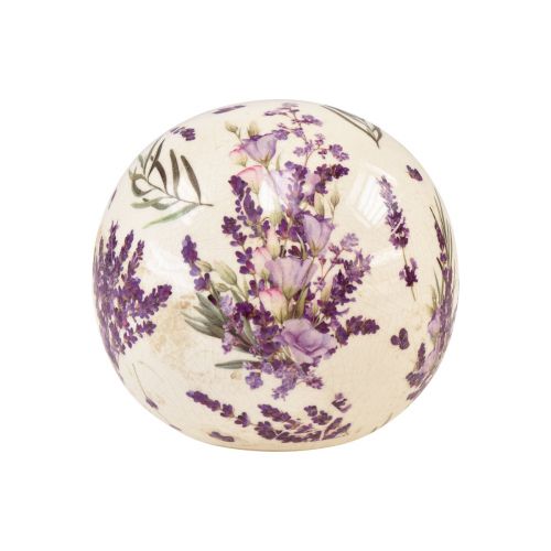 Floristik24 Bola de cerâmica pequena decoração em cerâmica lavanda creme roxo Ø9,5cm