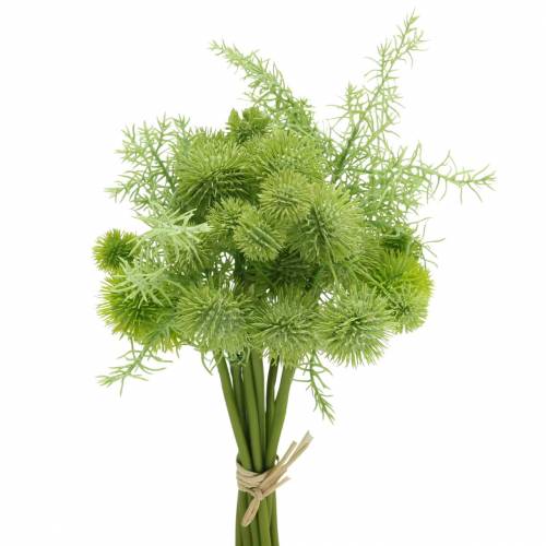 Cardo bola em cacho verde artificial sortido 34 cm 10 unid.