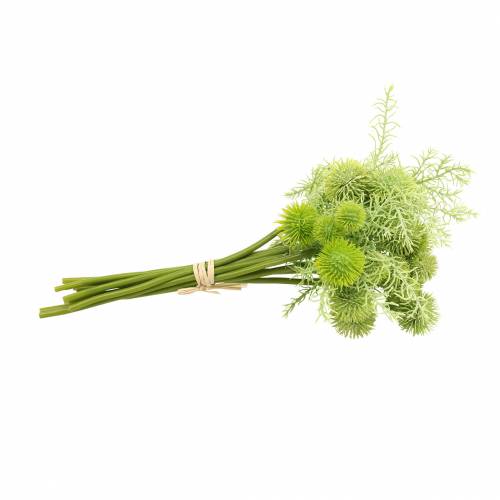 Floristik24 Cardo bola em cacho verde artificial sortido 34 cm 10 unid.