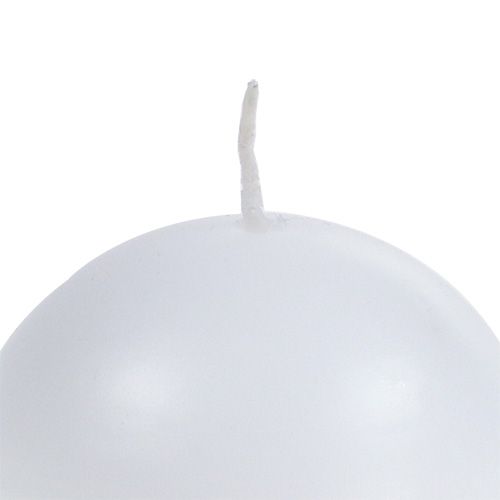 Vela bola 80mm branca 6 unidades