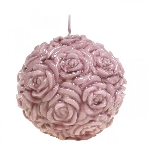 Floristik24 Rosas de vela bola Rosa de vela redonda Ø10.5cm