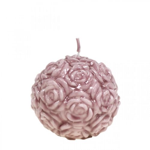 Floristik24 Vela bola rosas Vela redonda decoração vela rosa Ø7cm