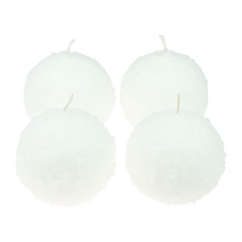 Floristik24 Velas bola velas bolas de neve brancas velas bola Ø10cm 4 unidades