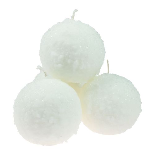 Itens Velas bola velas bolas de neve brancas velas bola Ø10cm 4 unidades