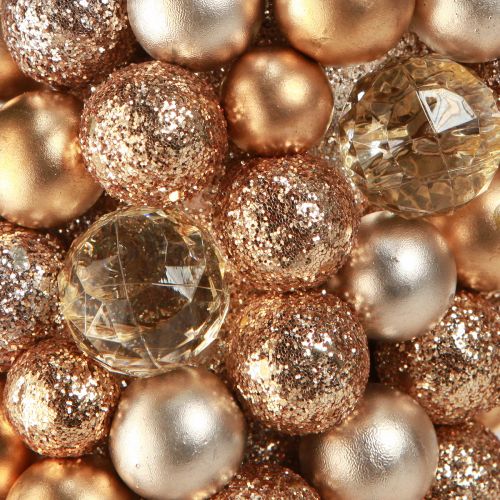 Itens Guirlanda de bolas Guirlanda de Natal Ouro Pérola Transparente Ø33cm