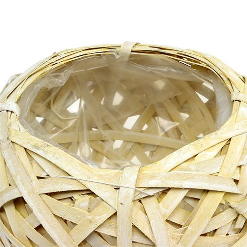 Floristik24 Pote para bolas feito de chip amarelo Ø23cm Alt.19cm