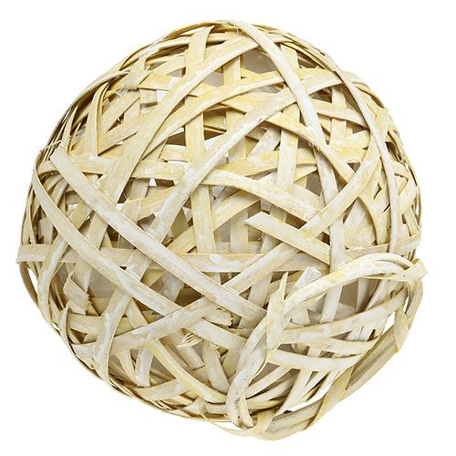 Floristik24 Pote para bolas feito de chip amarelo Ø23cm Alt.19cm