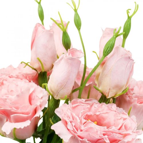 Floristik24 Flores artificiais Lisianthus flores artificiais de seda rosa 50cm 5 un