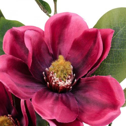 Flor artificial ramo de magnólia, magnólia rosa artificial 65cm 3 unidades
