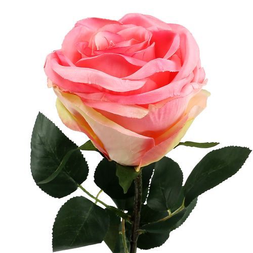 Itens Flor artificial rosa cheia de rosa Ø10cm C65cm 3 unidades