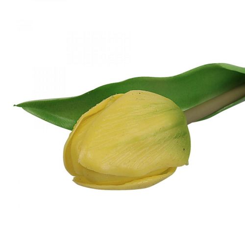 Itens Flor Artificial Tulipa Amarela Real Touch Primavera Flor H21cm