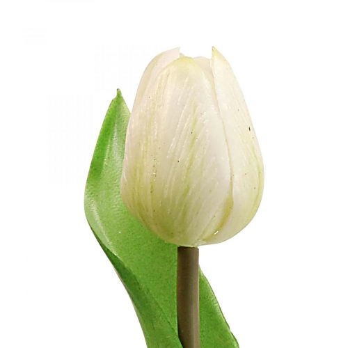 Tulipa Artificial Branco Real Touch Flor de Primavera H21cm