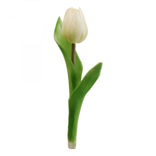 Itens Tulipa Artificial Branco Real Touch Flor de Primavera H21cm