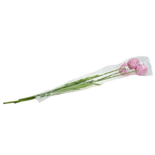 Floristik24 Flores artificiais tulipas preenchidas com rosa velha 84 cm - 85 cm 3 unidades