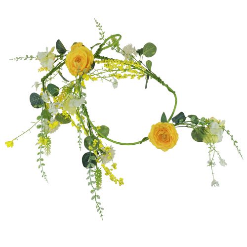 Itens Cabide decorativo de flores artificiais primavera verão amarelo branco 150cm