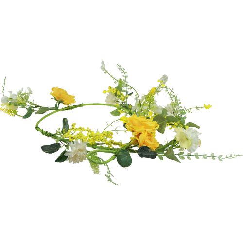 Itens Cabide decorativo de flores artificiais primavera verão amarelo branco 150cm