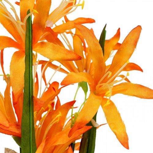 Floristik24 Flores artificiais Nerine Laranja Guernsey Lírios Flores de Outono 48 cm