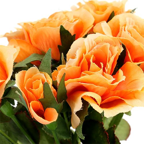 Itens Buquê de flores artificiais com rosas laranja L26 cm 3 unidades