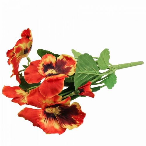Flores artificiais, flores de seda, amores-perfeitos laranja 29cm