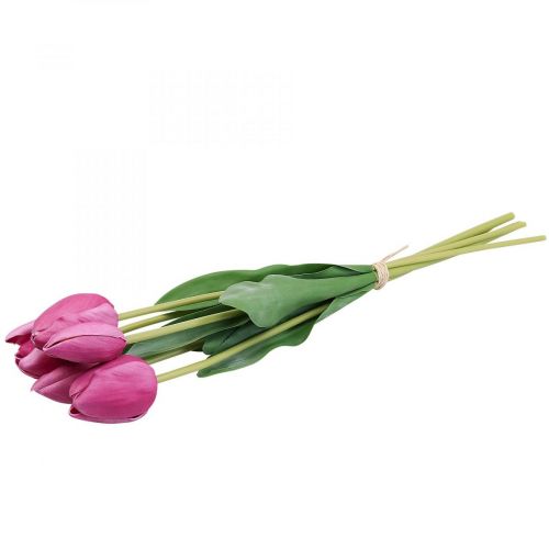 Floristik24 Flores artificiais tulipa rosa, flor de primavera L48cm pacote de 5