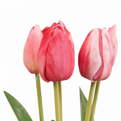 Itens Tulipa artificial vermelha, flor de primavera 48 cm pacote com 5