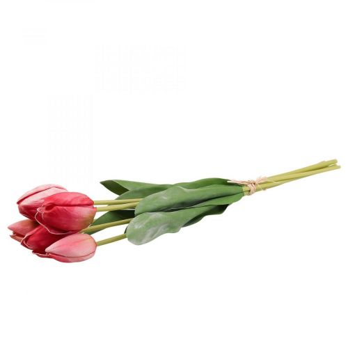 Floristik24 Tulipa artificial vermelha, flor de primavera 48 cm pacote com 5