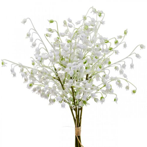 Floristik24 Flores artificiais, lírios do vale artificiais decoração branco 38cm 5uds