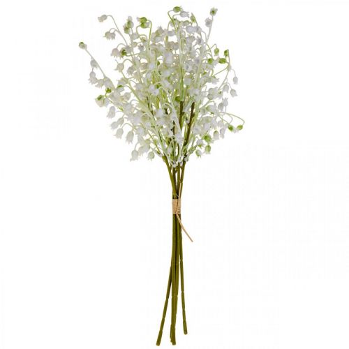 Floristik24 Flores artificiais, lírios do vale artificiais decoração branco 38cm 5uds