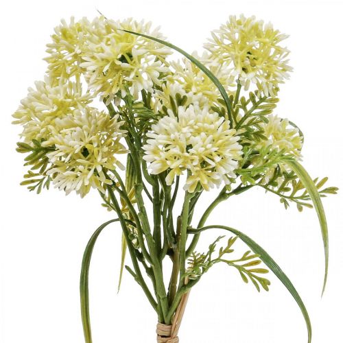 Itens Flores artificiais decoração de alho branco cebolas ornamentais 34cm 3 unidades em cacho