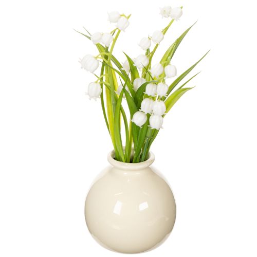 Buquê artificial de lírios-do-vale em vaso clássico, ideal para decoração de casa, 20 cm