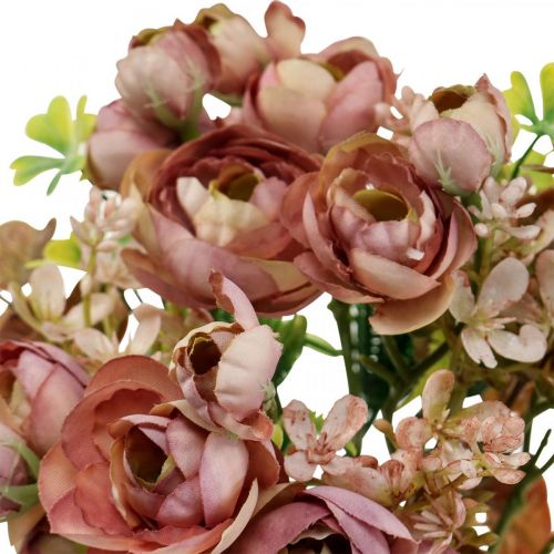 Flores artificiais bouquet deco ranunculus rosa artificial 32cm 6pcs