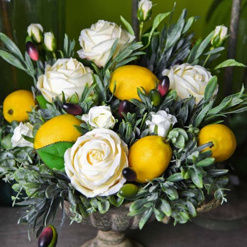 Floristik24 Frutas artificiais, limão, frutas decorativas C8,5cm Ø5cm 4 unidades