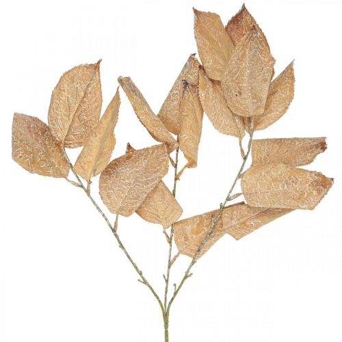 Folhas de ramos de decoração de outono de plantas artificiais lavadas em branco L70cm