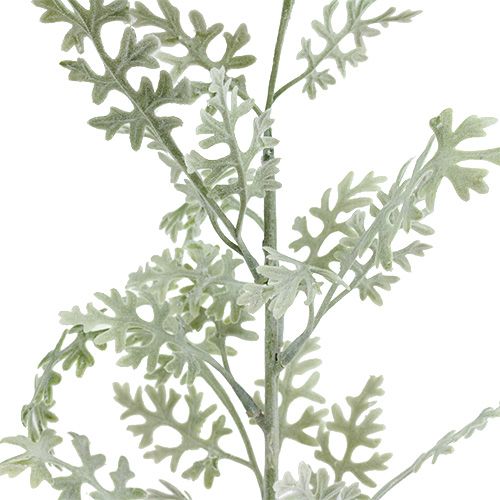 Itens Plantas artificiais folha de prata branco-verde 40 cm 6 unidades