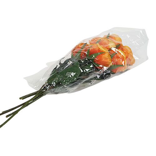 Floristik24 Rosas artísticas preenchidas com laranja Ø6cm C37cm 6pcs