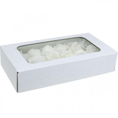 Rosas artificiais cera creme rosas decorativas cera Ø6cm 18 un | Floristik24.pt