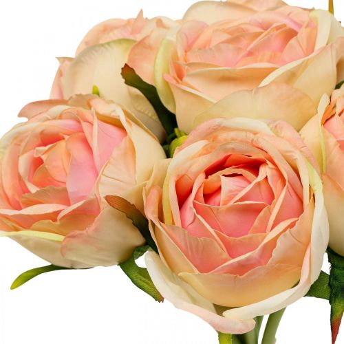 Floristik24 Rosas artificiais rosas artificiais rosas 28cm cacho 7 peças