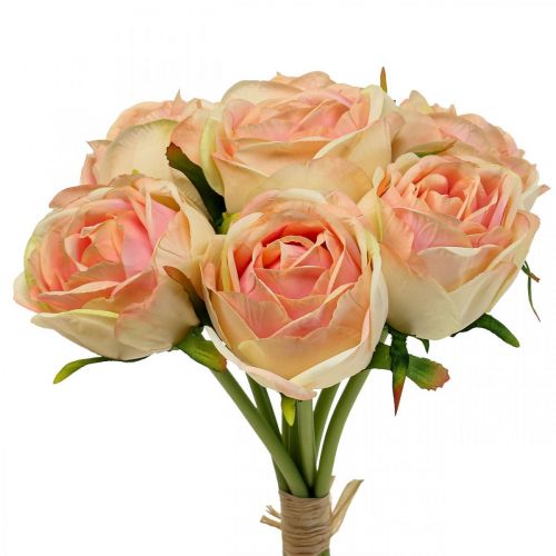 Floristik24 Rosas artificiais rosas artificiais rosas 28cm cacho 7 peças