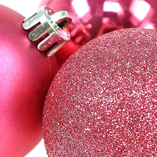 Floristik24 Bolas de Natal de plástico rosa Ø6cm 10 unidades