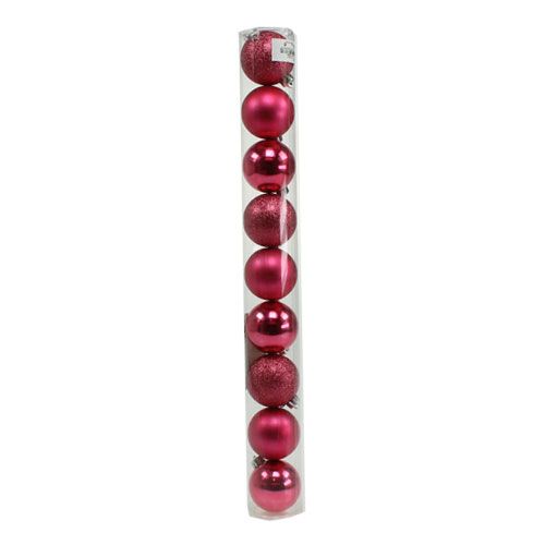 Floristik24 Bolas de Natal de plástico rosa Ø6cm 10 unidades