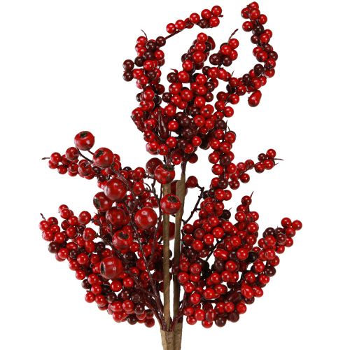 Floristik24 Ramo artificial com frutas vermelhas outono Natal 60 cm 2 unidades