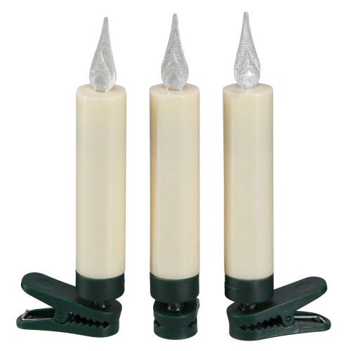 Floristik24 Velas de árvore LED bateria brilho remoto 10 LED Alt.10cm