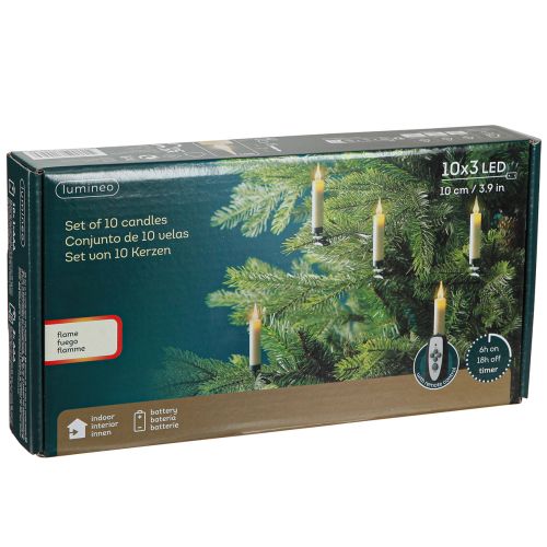 Itens Velas de árvore LED bateria brilho remoto 10 LED Alt.10cm