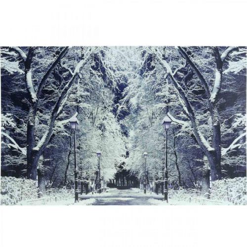 Floristik24 Parque paisagístico de inverno com quadro LED com lanternas Mural LED 58x38cm