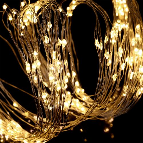 Floristik24 Pacote de luz LED para interior e exterior 640 1,9 m prateado/branco quente