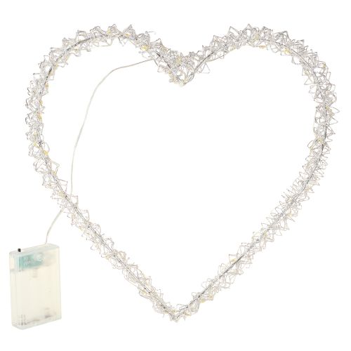 Itens Luminária decorativa LED em formato de coração de metal para pendurar, branco quente, 30 cm